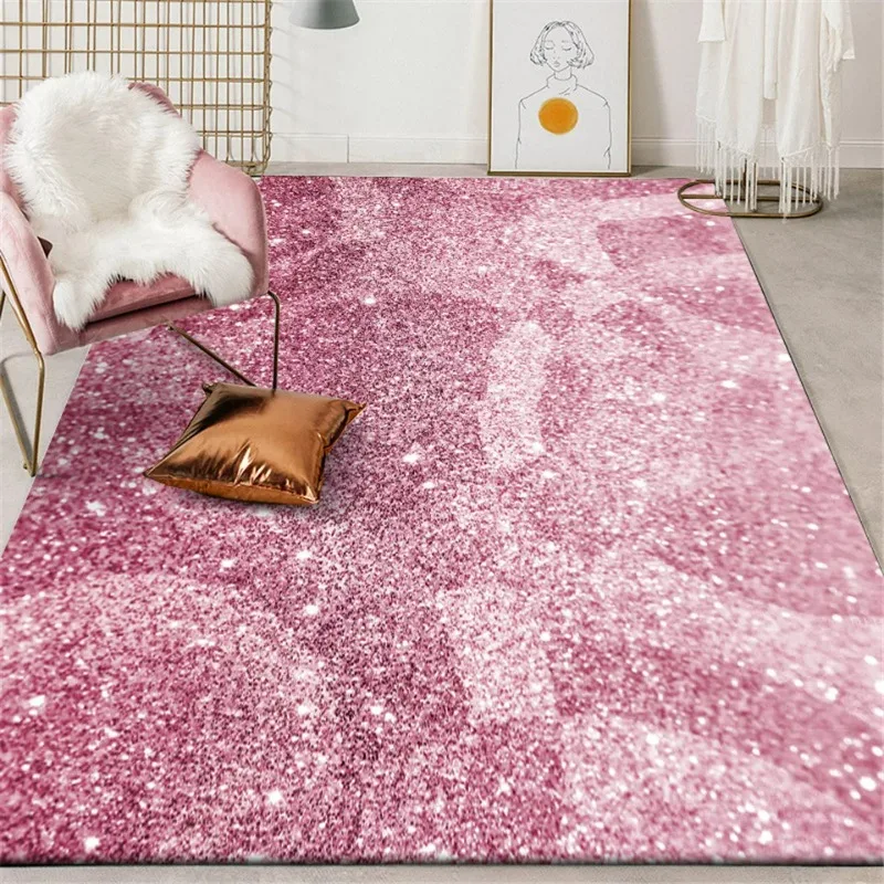 

Pink Purple Diamond Glitter Pattern Rug Girl Bedroom Decoration Bedside Pad Living Room Rug Modern Kitchen Rug Washable Rug