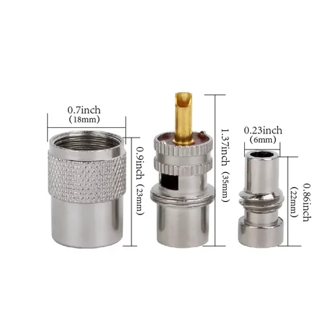 PL-259-kontakt 50 ohm PL 259 UHF-hane lödkontaktplugg med låg förlust för LMR-400 RG-8 koaxialkabel 12 best sales pl 259 - №11