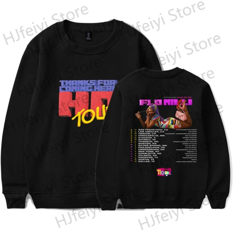 

Flo Milli Thanks For Coming Here Ho Tour Merch Long Sleeve Crewneck Sweatshirt Winter For Women/Men Unisex Top Streetwear