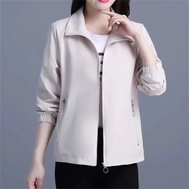 Double Layered Women's Jacket With Lining, 2024 Spring and Autumn New Middle-aged Temperament Casual Loose Top Slimming Cardigan