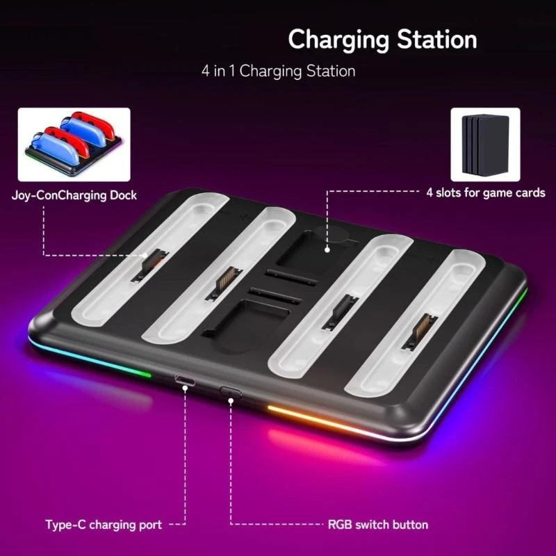 4 1 충전 스탠드 스테이션 액세서리 무선 컨트롤러 액세서리 용 전문 충전 크래들 도크