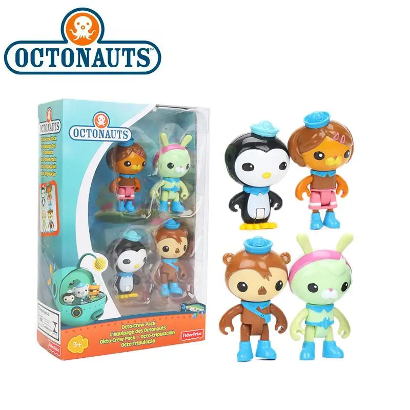 Octonauts Octo-Crew Pack 4 Piece Toy Action Figure Peso Shellington Dashi Tweak Small Hands Figures For Kids Birthday Gifts