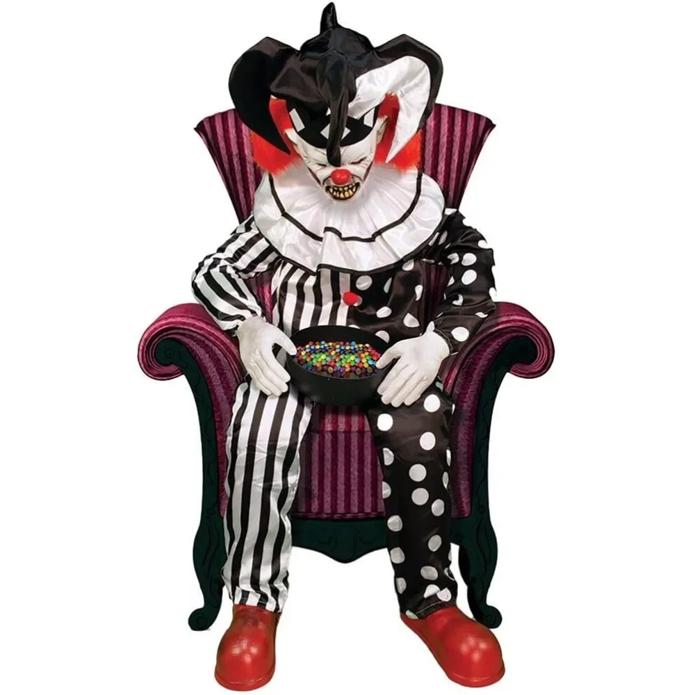 Halloween Scare Clown by Motion-Activated Talking Jump-Scare Animatronic for  Party Prank Decoration Plug-in or Battery Operated