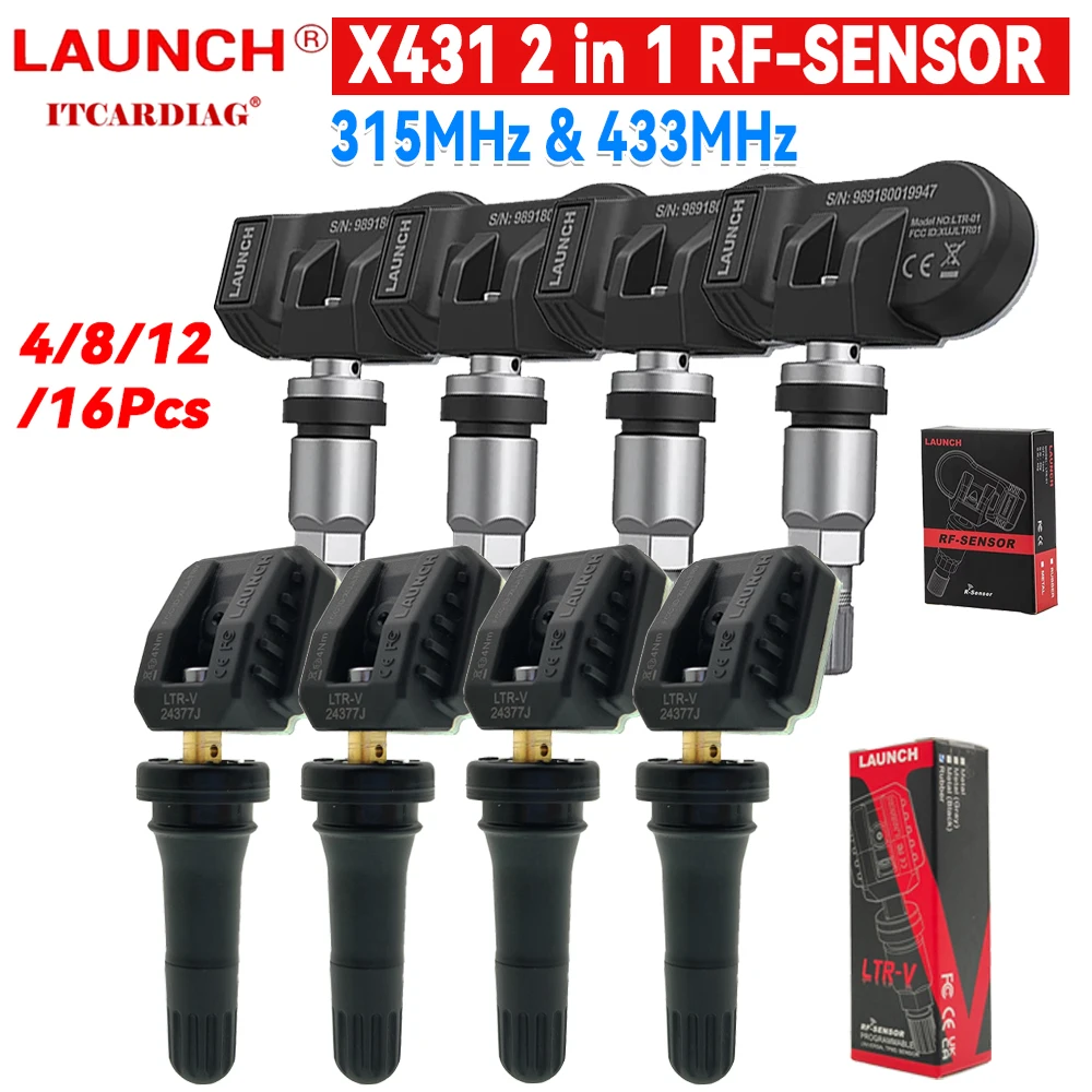 LAUNCH X431 Sensor 2 in 1 RF-Sensor 315MHz 433MHz TPMS Tire Repair Tools Scanner TSGUN Tire Pressure Sensors Tester Programming