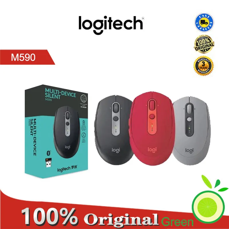 

Logitech M590 Wireless Mute Mouse 2.4GHz Unifying Dual Mode 1000 DPI Multi-Device Optical Silent For Office Mouse PC