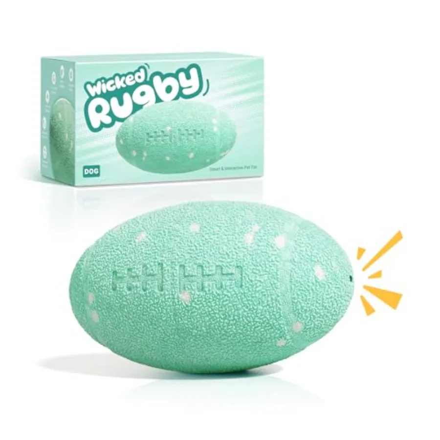 

Умная интерактивная игрушка для собак Wicked Rugby: пищащая футбольная игрушка с автоматическим движением, прыжками и вращением из материала E-TPU