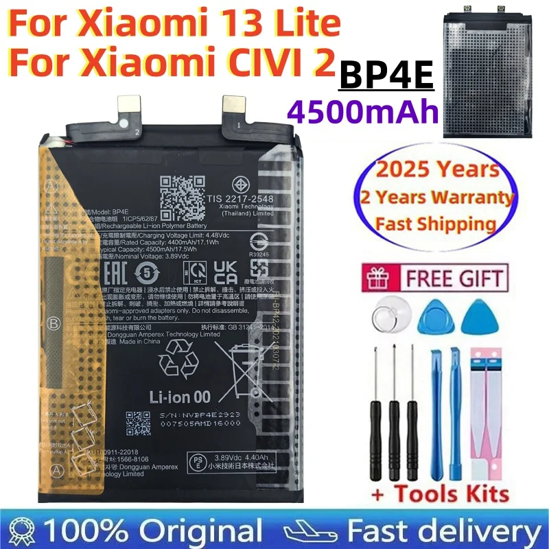 

Высокое качество, 100% оригинальная новая аккумуляторная батарея BP4E для Xiaomi 13 Lite/CIVI 2, сменный мобильный телефон, быстрая доставка