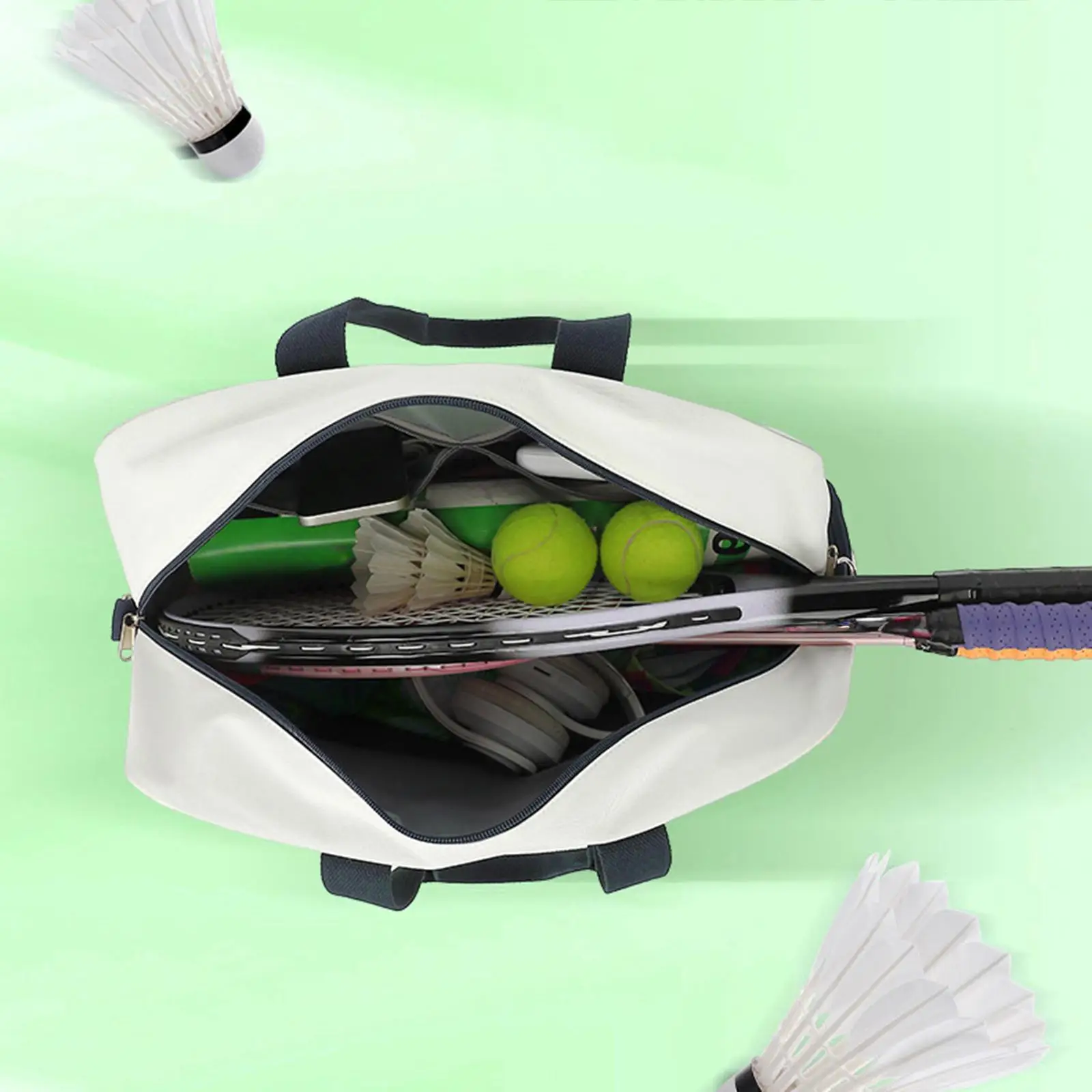 

Tennis Bag with Shoe Compartment Adjustable Shoulder Strap Lightweight Tennis