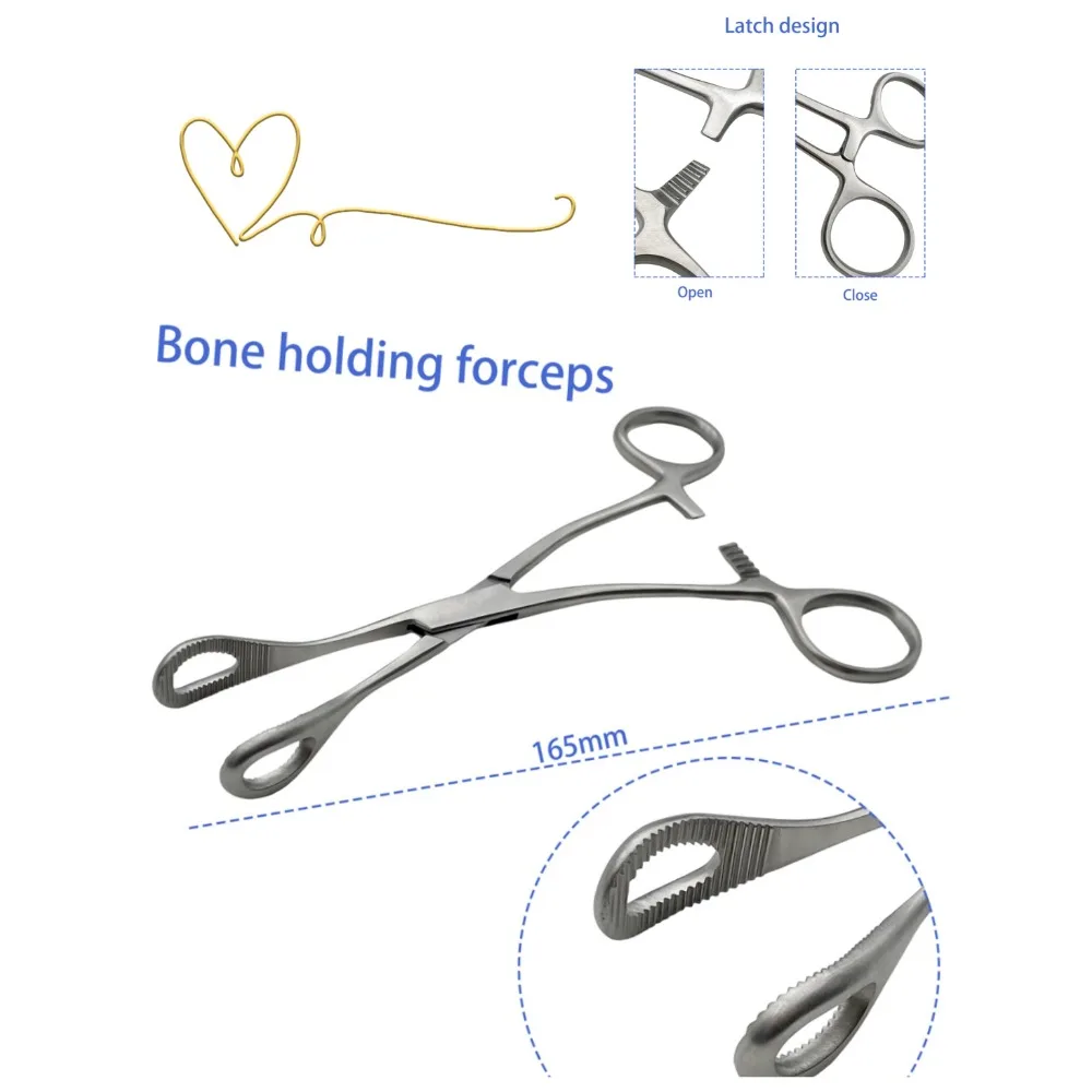 

Stainless steel BW bone forceps Guide hole Holding Pliers with Grooved bending Pet surgical Tool