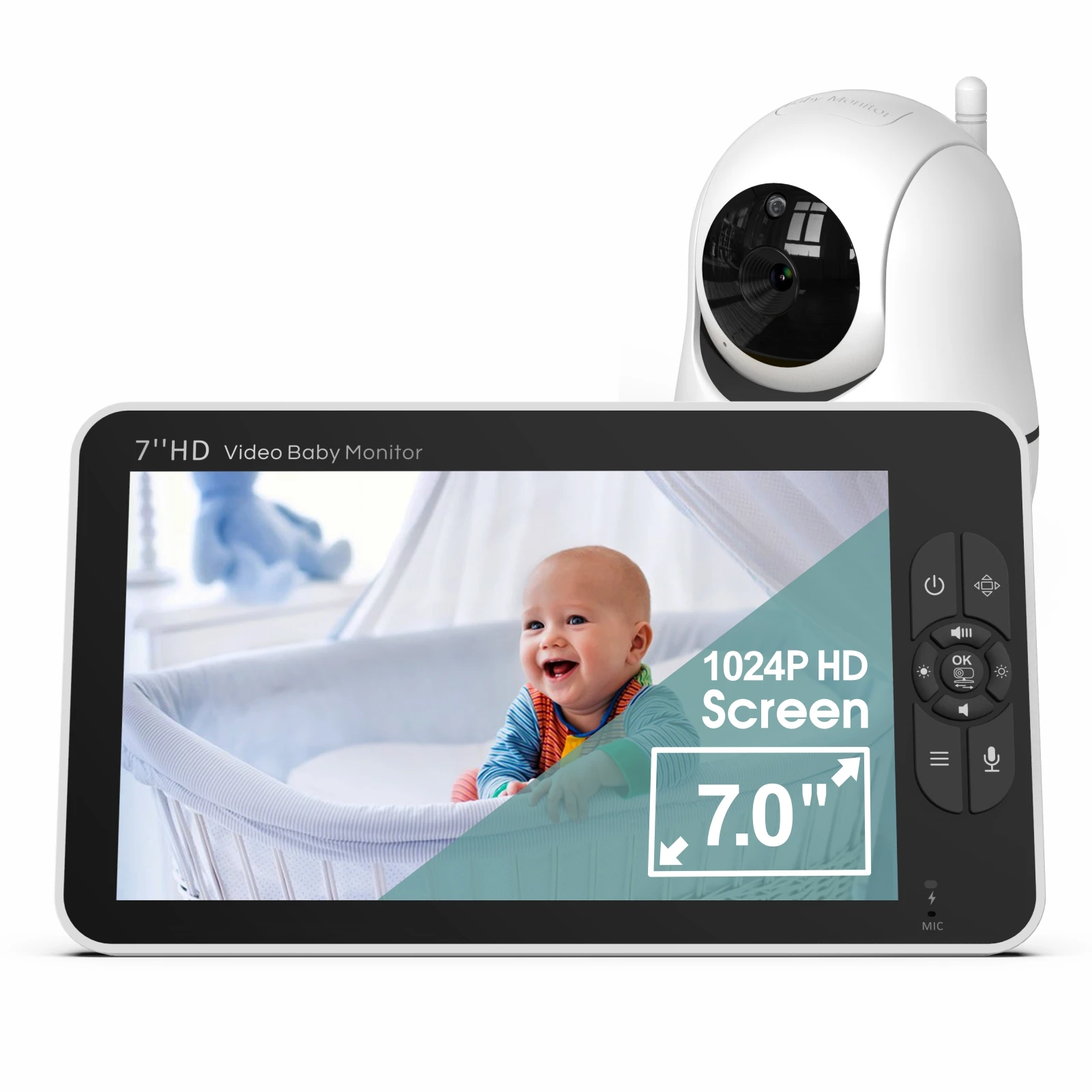 

July003 7.0 Inch Baby Monitor NEW Good Quality Pan-Tilt-Zoom Two Way Talk CE FCC Baby Monitor Manufacturer Baby Monitor Camera