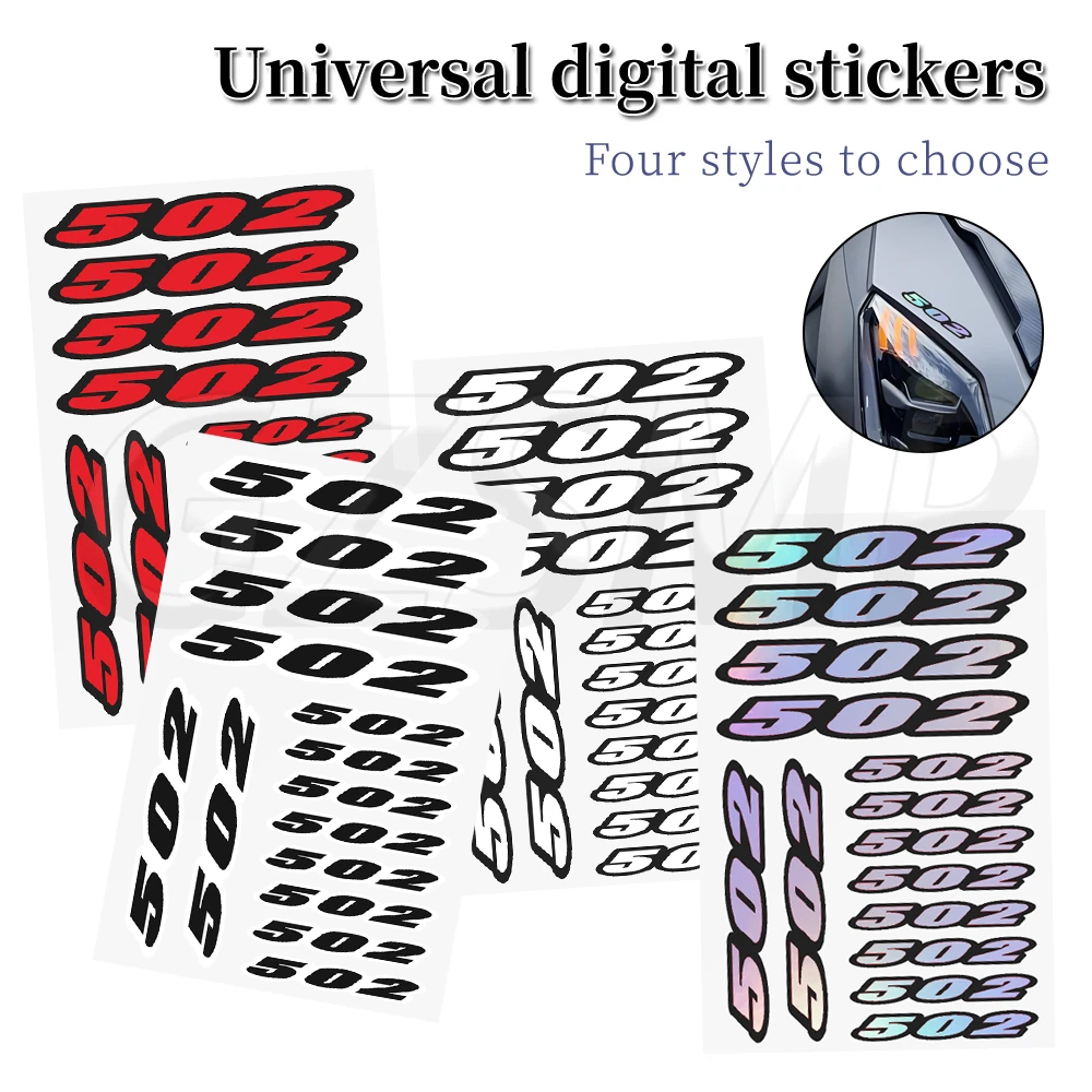 

Номер 502, наклейка на мотоцикл, шлем, переднее лобовое стекло, топливный бак, деко, универсальная цифровая наклейка, подходит для Benelli 502C TRK502
