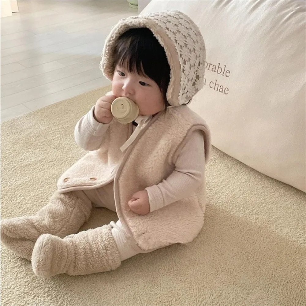 1 Pair Casual Thickened Newborn Baby Plush Socks Solid Color Warm Baby Foot Warmer Infant Anti-slip Kids Floor Socks Winter
