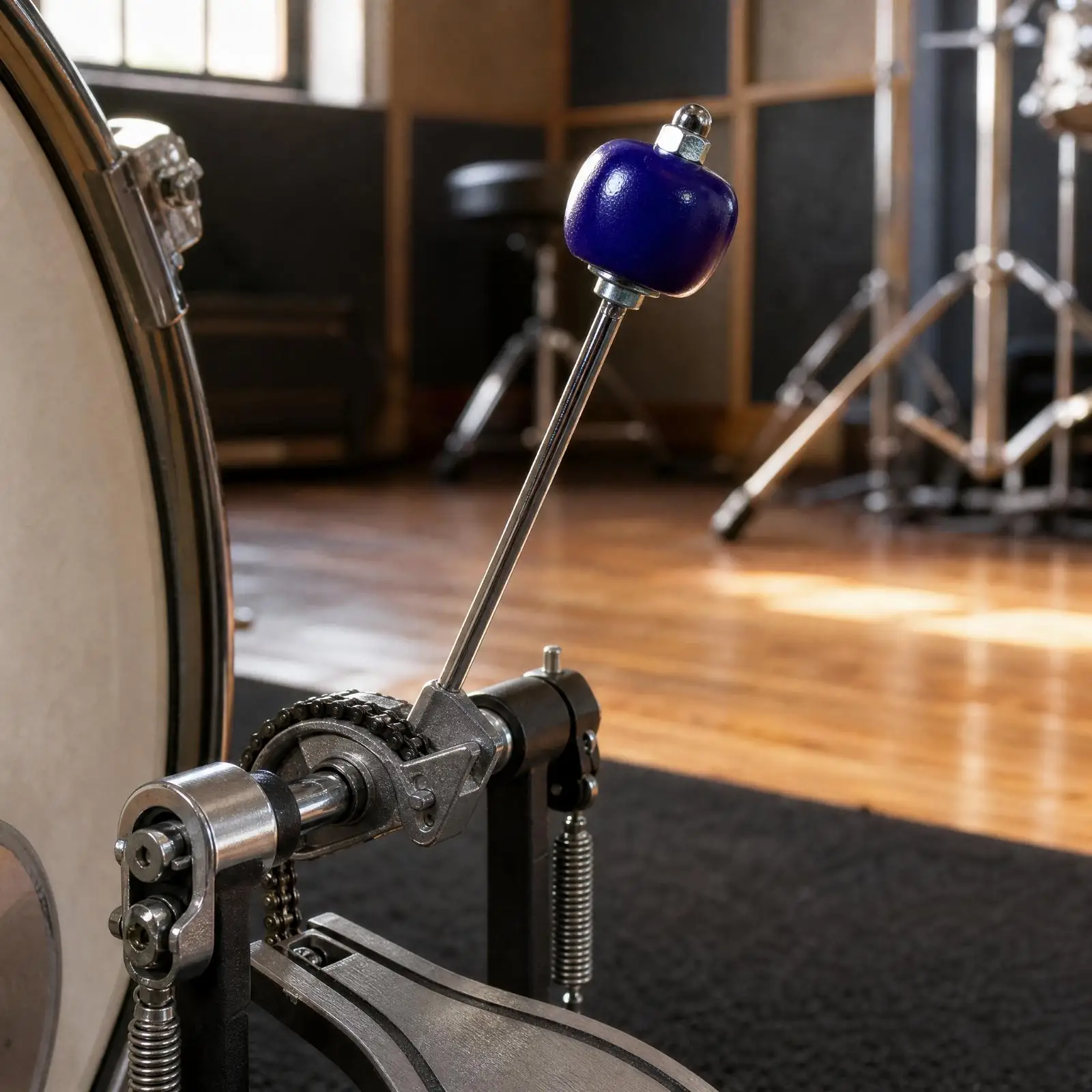 Bass Drum Pedal Beater Solid Wood Head Metal Shaft Replacement Part for Drum Set Rehearsal and Live Playing