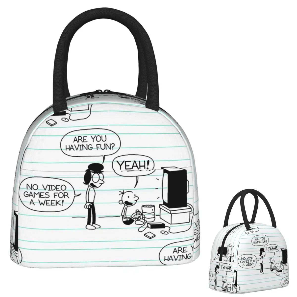 

Дневник Wimpy Kid без видеоигр для недели Сумки для обеда Изолированная коробка для бенто Сумки для обеда Сумки для пикника Термосумка для женщин