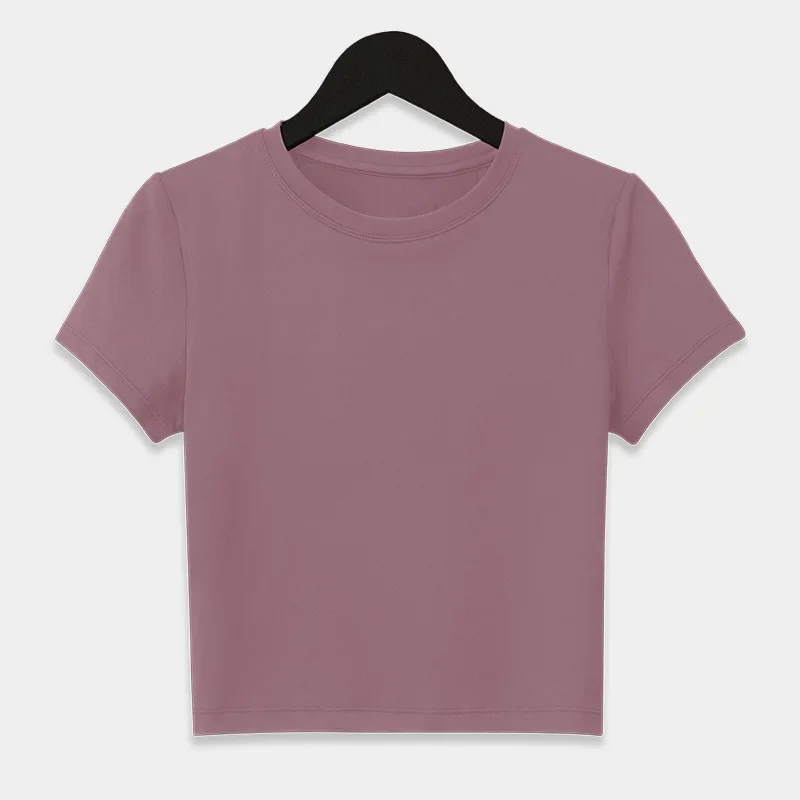 Custom LOGO women's new milk silk simple sports t-shirt women's running fitness training short-sleeved top