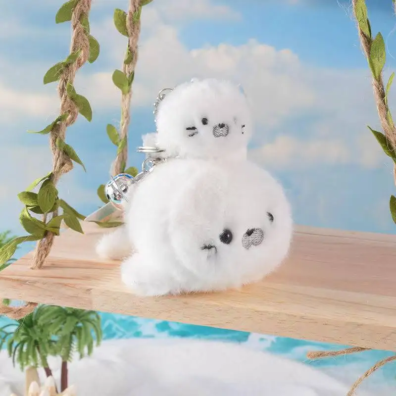 أحدث البحرية الأم والطفل الحيوان على ظهره قلادة المفاتيح Kawaii محشوة ألعاب من نسيج مخملي دمية الكرتون أنيمي لطيف وممتع هدية