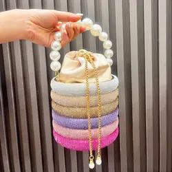 handmade Rhinestones Evening clutch Bag Purses and handbag luxury Designer shoulder bag Shiny Crystal Clutch purse bucket bag