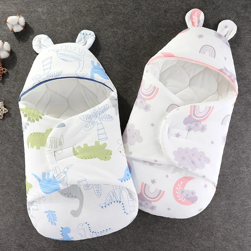 

Newborn Baby Sleeping Bags Cartoon Baby Wrap Blankets Autumn and Winter Newborn SleepSack Envelope Thick Cocoon for Baby 0-6M
