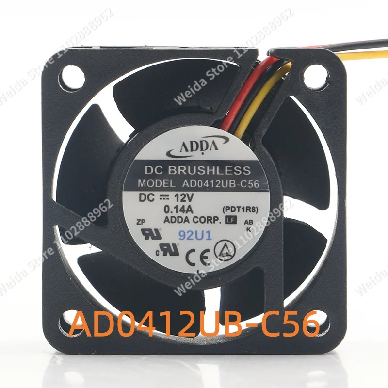 New ADDA 5V 24V 48V 4020 40X40X20MM 4CM DC 12V 0.14A dual-ball three-wire power converter switch AD0412UB-C56 Cooling fan