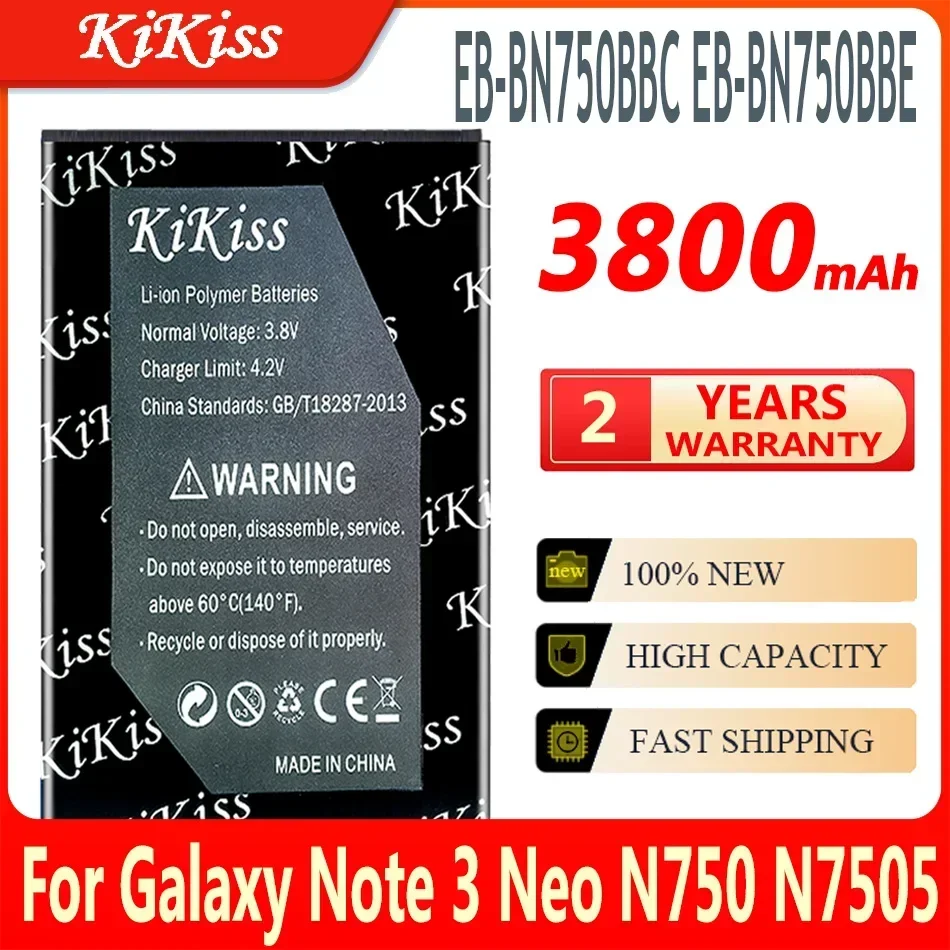 KiKiss Battery EB-BN750BBC EB-BN750BBE for Samsung Galaxy Note 3 Note3 Neo N750 N7505 N7502 N7500Q N7506V N7508V E510