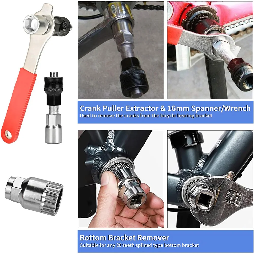 Bike Tool Kit Professional Bike Repair Tools with Cassette Remover Wrench Chain Breaker Cycling MTB Road Bike Maintenance Tool view 6