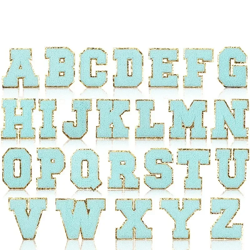 منشفة التطريز بحيرة الأزرق الإنجليزية رسائل التطريز القماش ملصق حقيبة الديكور التصحيح ملصق الكي بقع للملابس #3