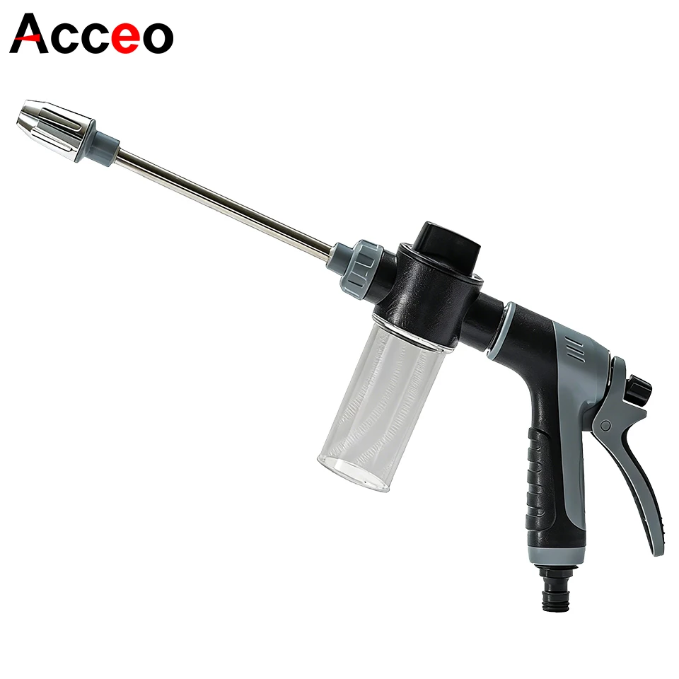 High Pressure Car Wash Spray Gun Household Cleaning Tool Metal Extension Wand Rubber Grip Hand Garden Irrigation ﻿