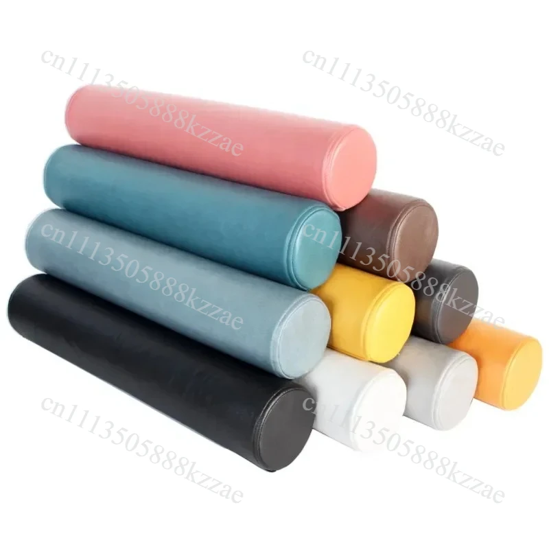 Waterproof PU 50/60cm Simulation Leather Waterproof Oil Wax Sofa Candy Pillow Cylindrical Neck Cushion Lumbar Pillow Foot Pad