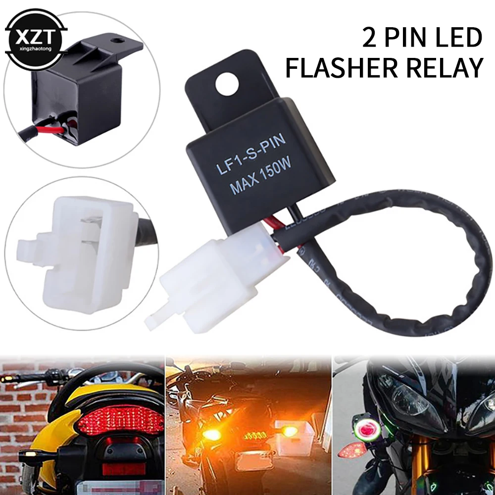 Hot Sales 12A 2Pin Electronic LED Flasher Relay For Honda Kawasaki Suzuki Yamaha Motorcycle Motor Turn Signal Bulb Hyper Flash