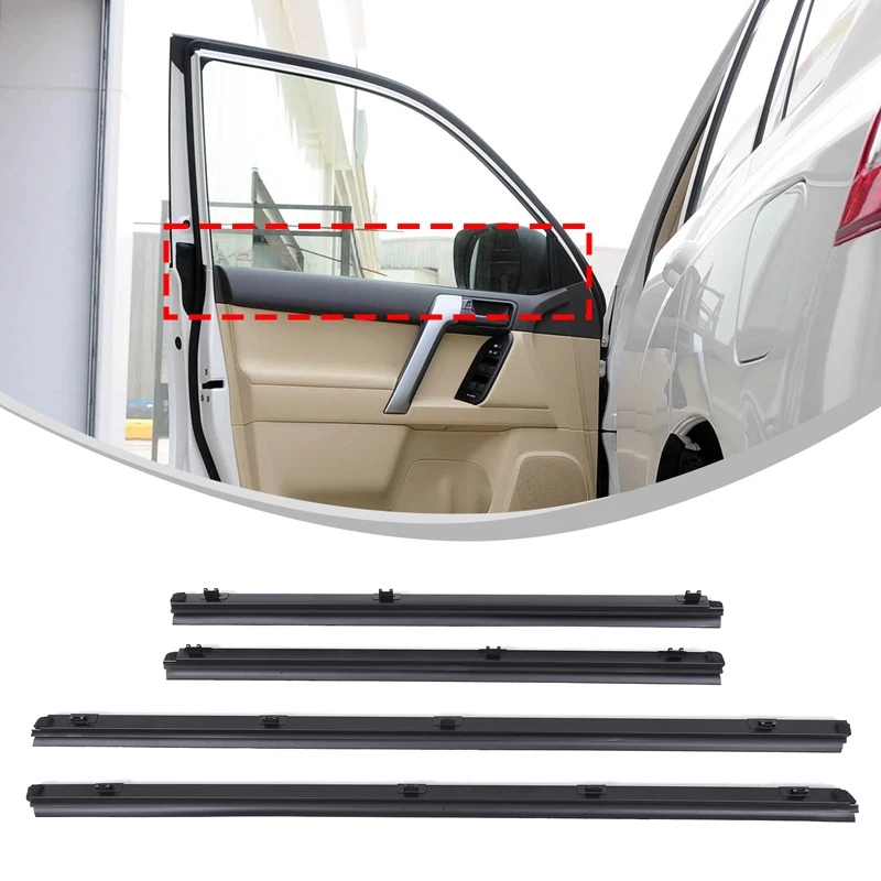 

For Toyota Land Cruiser Prado FJ150 LC150 ABS+rubber black car window inner pressure strip seal car replacement accessories