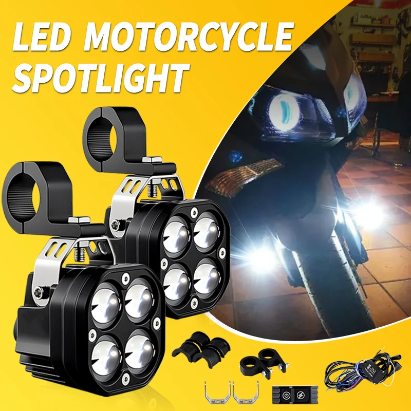 

1 комплект светодиодной вспомогательной лампы для мотоцикла YAMAHA TMAX530 DX T-MAX 530 500 SX TMAX 560 MAX TECH, светодиодный фонарь дальнего света, прожектор, фара