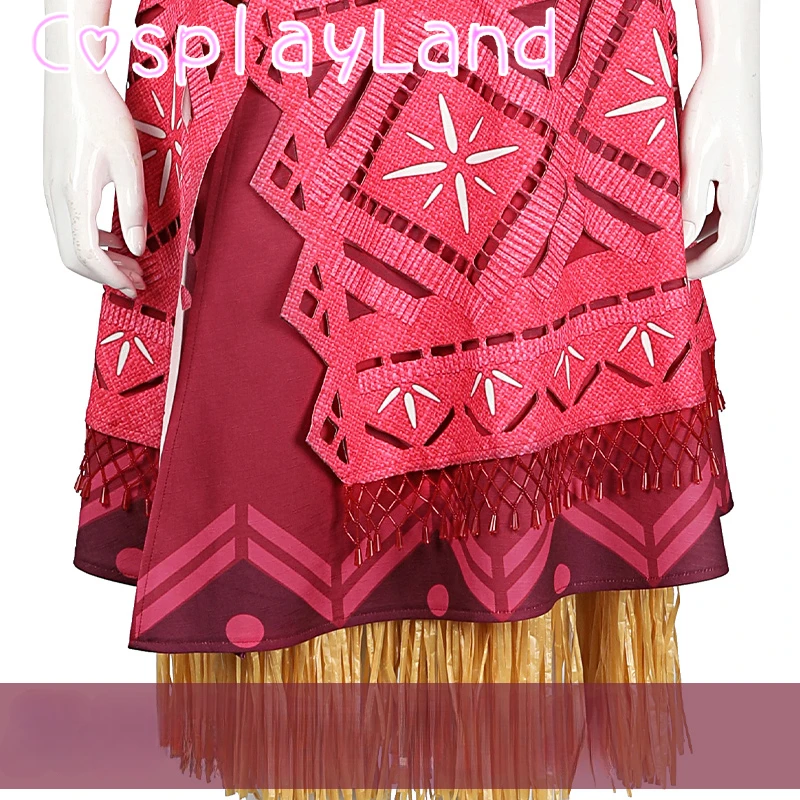 فستان موانا أزياء تنكرية للصيف والشاطئ تنورة علوية إكسسوارات فستان الأميرة موانا للهالوين وعيد الميلاد فستان لعب الأدوار