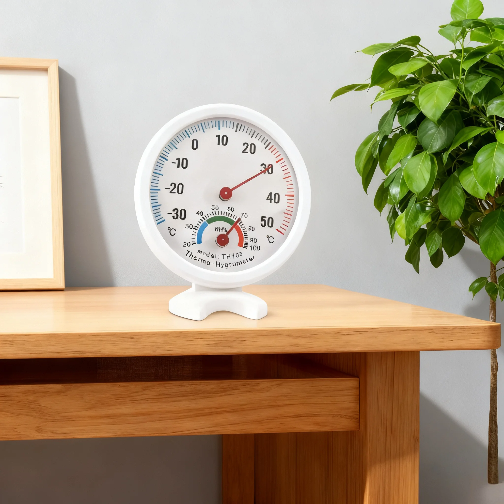 Easy To Read Mini Bell Shaped Analog Thermometer Hygrometer for Gardens Terraces with -30°C to 50°C Measurement Range