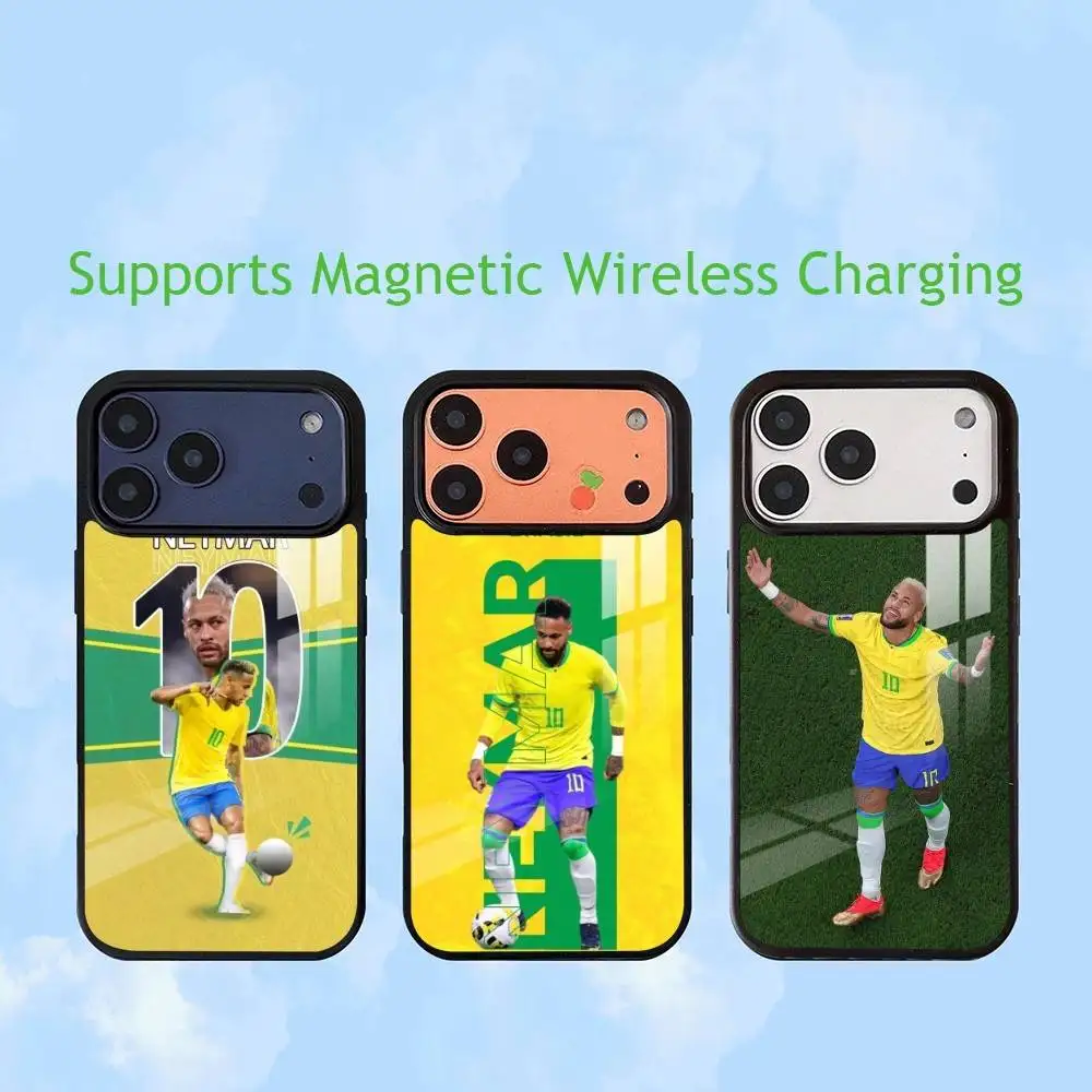 N-Neymar Jr 10 Brazil Football  Phone Case For iPhone17,16,15,14,13,12,11 Plus,Pro Allows magnetic wireless charging