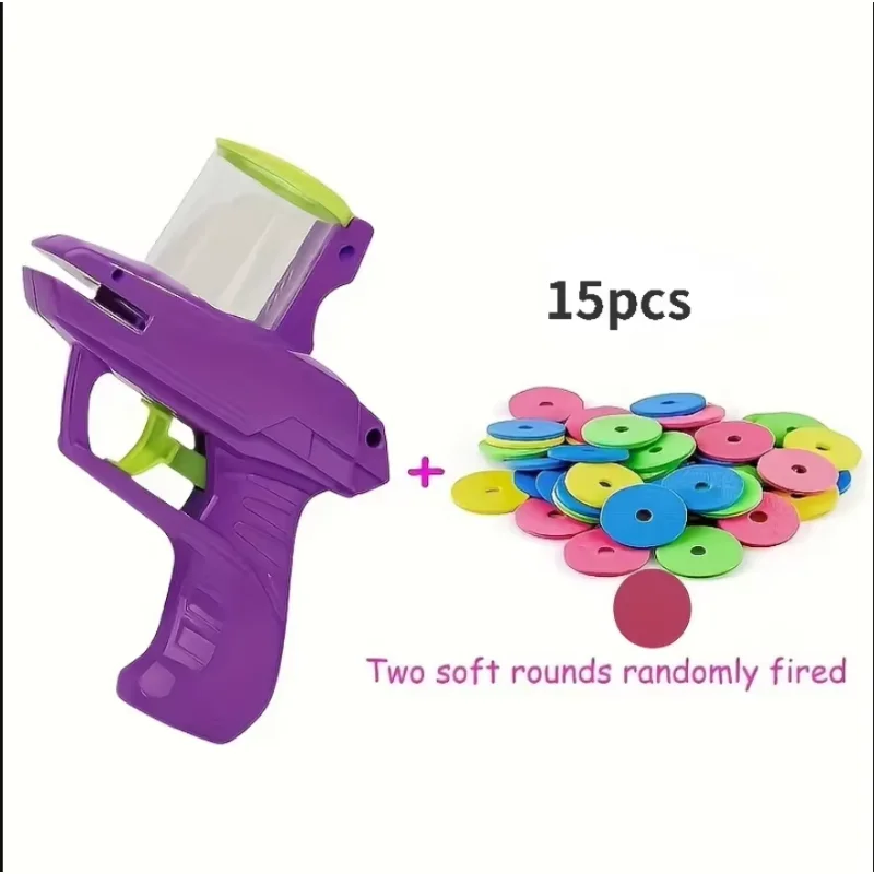 Flying Disc Launcher Gun Pet Toy, Colorful Flying Discs Set, Interactive Chasing Training Toy for Cat Kitten Dog, Indoor Outdo