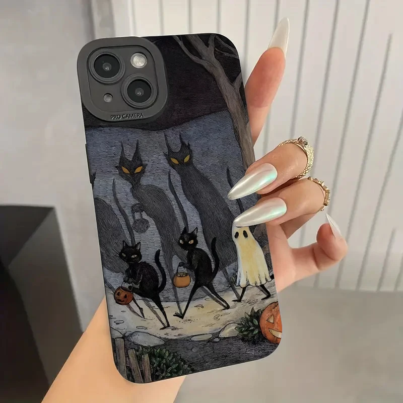 Custodia per telefono Cartoon Dark Funny Monster Cat per Samsung Galaxy A14 A34 A54 A13 A33 A53 A32 A52 S24 Ultra S23 FE S22 S21 Plus Cover