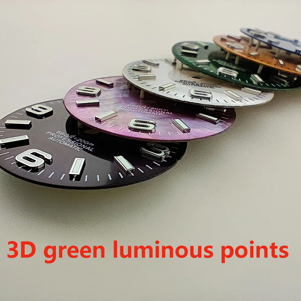 High Quality 28.5mm NH35dial watch dial S dial green luminous suitable for NH35 NH36 movement watch accessories repair tool