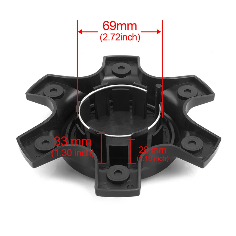 4pcs 171mm/6.73in 80mm/3.15in Wheel Center Hub Caps for C-A46 Auto Rim Refit  Covers High Gloss Black ABS Plastic