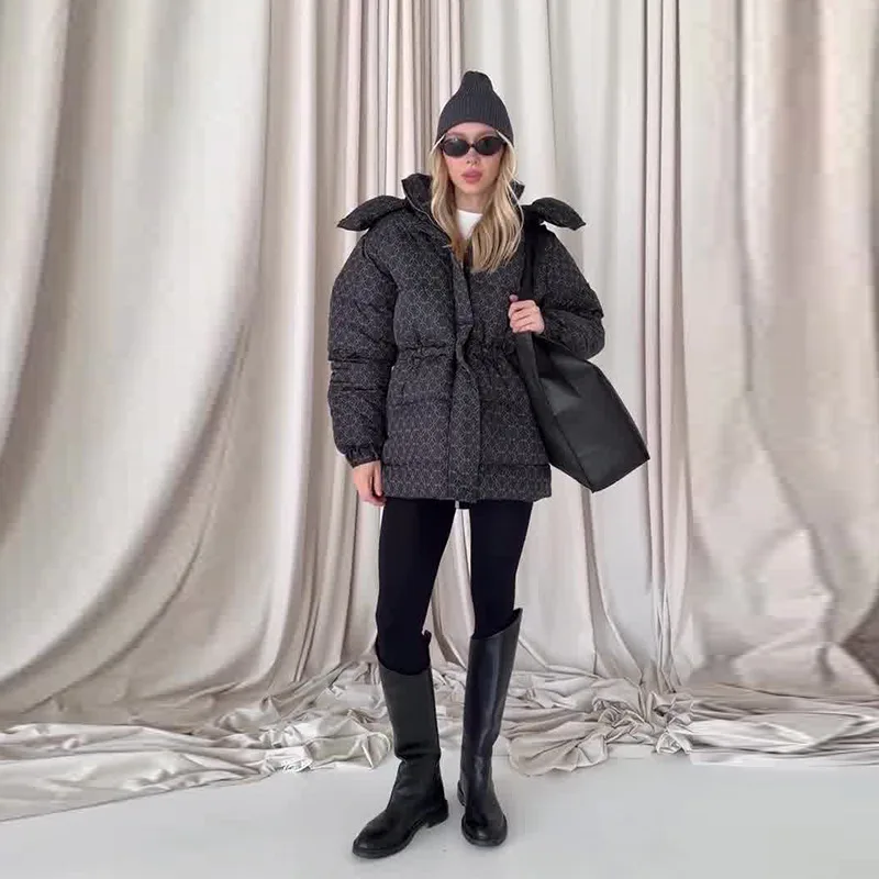 

Casual Plaid Loose Thicken Coat Women Full Sleeve Loose Warm Zippers Pocket Cotton-padded Coats Female 2025 Winter Lady Outwears