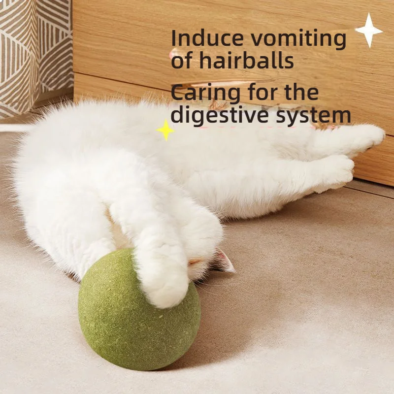 Мяч для лизания натуральной кошачьей мяты, самоосоединяющиеся игрушки для кошек, котят, игры в помещении и на открытом воздухе