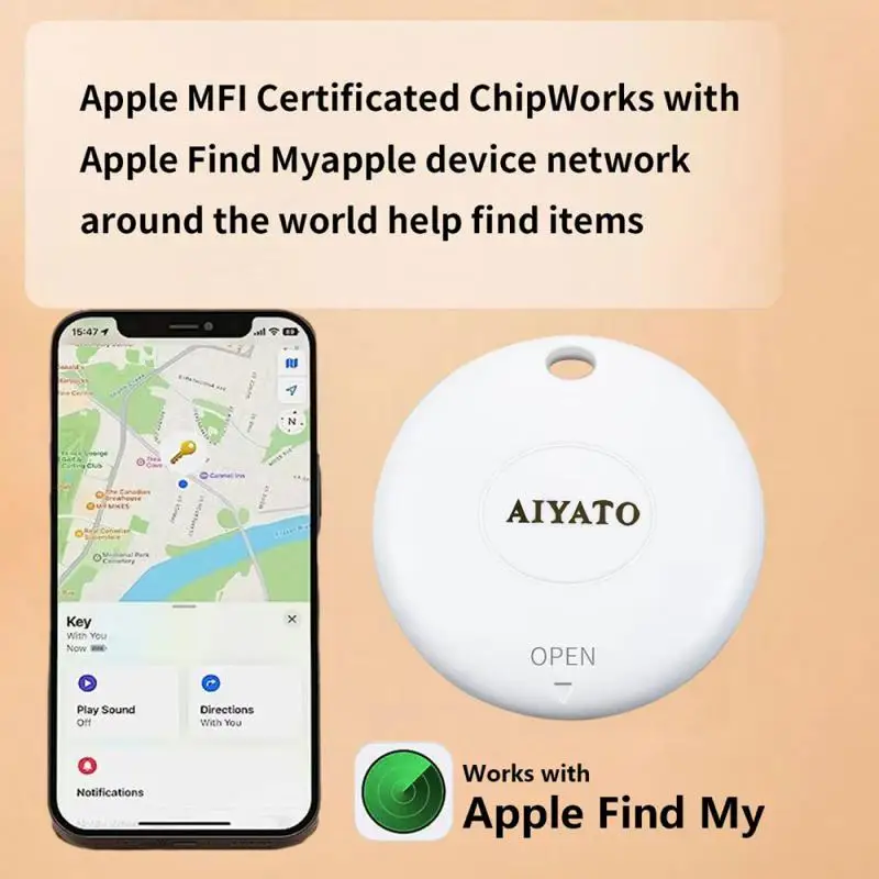 AIYATO Smart GPS Air Tag Mini Tracker Bluetooth Smart Tag Child Finder Pet Car Lost Tracker per il sistema Apple IOS Trova la mia APP