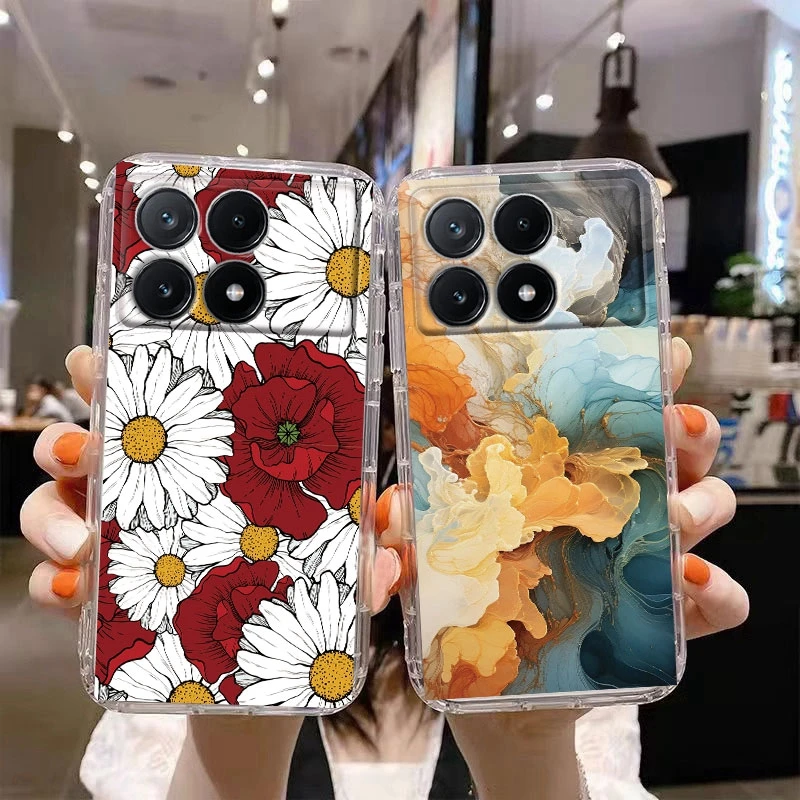 사랑 검은 뱀 귀여운 동물 꽃 전화 케이스, 샤오미 포코 X6 F6 X4 X5 M3 M4 M6 프로 5G F5 F3 M3 M6 M4 프로 4G 실리콘 커버