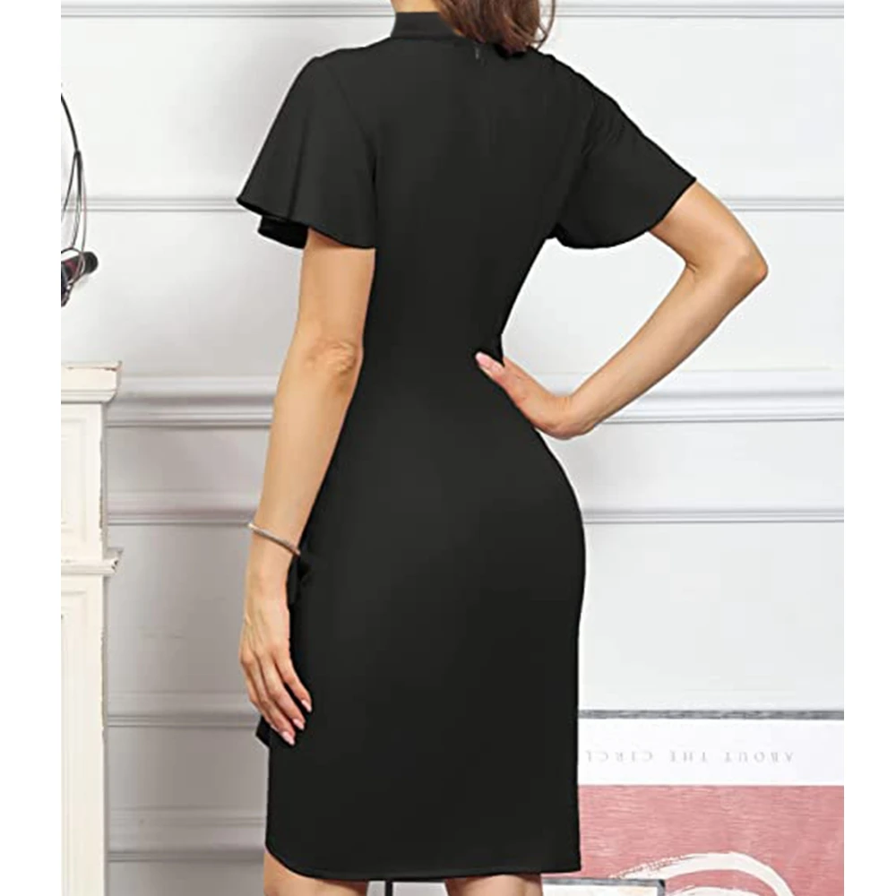 Church Clergy Dresses for Women Minister Short Sleeve Slim Dress Garment