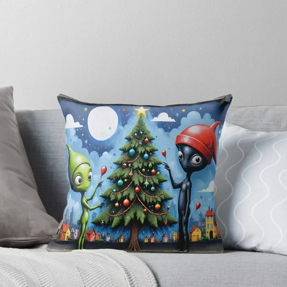 Christmas & Winter: Extraterrestrial Holiday Bliss Throw Pillow Luxury Sofa Cushions New year Sofa Decorative Covers pillow