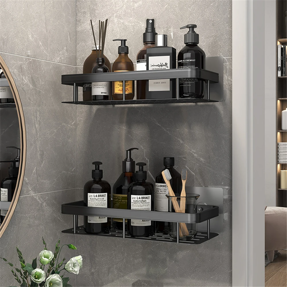 

Bathroom Shelves No-drill Corner Shelf Shower Storage Rack Holder Toilet Organizer Bathroom Accessories полка для ванной