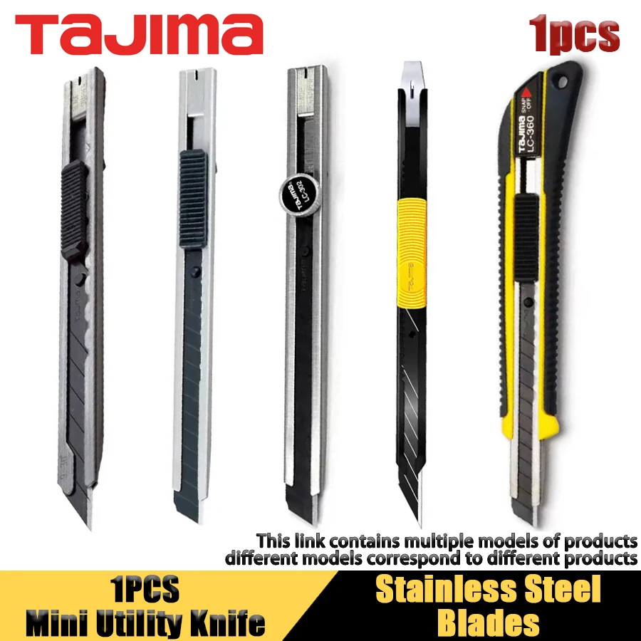 Tajima 1 peça faca utilitária preta lâminas de aço inoxidável mini ferramentas de corte NO.1101-0005/1101-0006/1101-0235/1101-0404/1101-0751