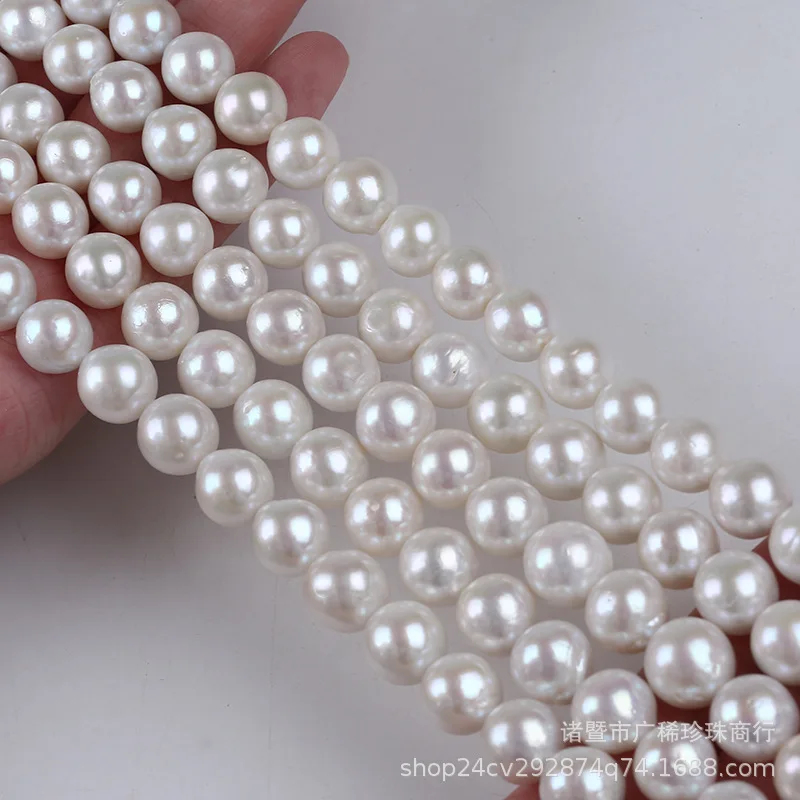 Zhuji wholesale pearl string 10-12mm Edison round beads natural real pearl DIY necklace