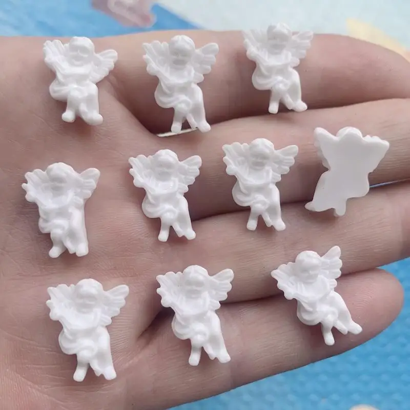 30pcs White Angel resin decorative flat back DIY jewelry making accessories wedding decoration  scrapbooking