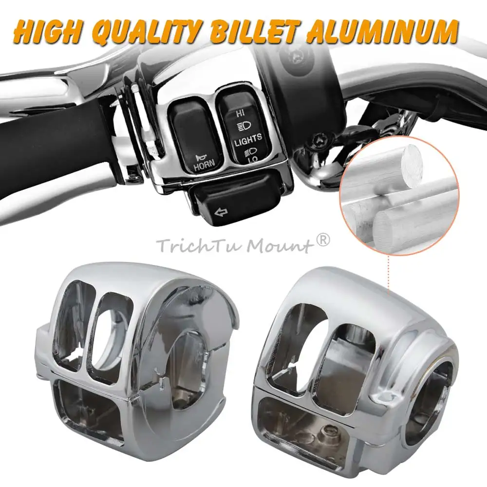 Motorcycle Handlebar Control Switch Housing Switch Cap Button Cover For Harley Dyna Softail Fat Boy Sportster 883 Touring V Rod