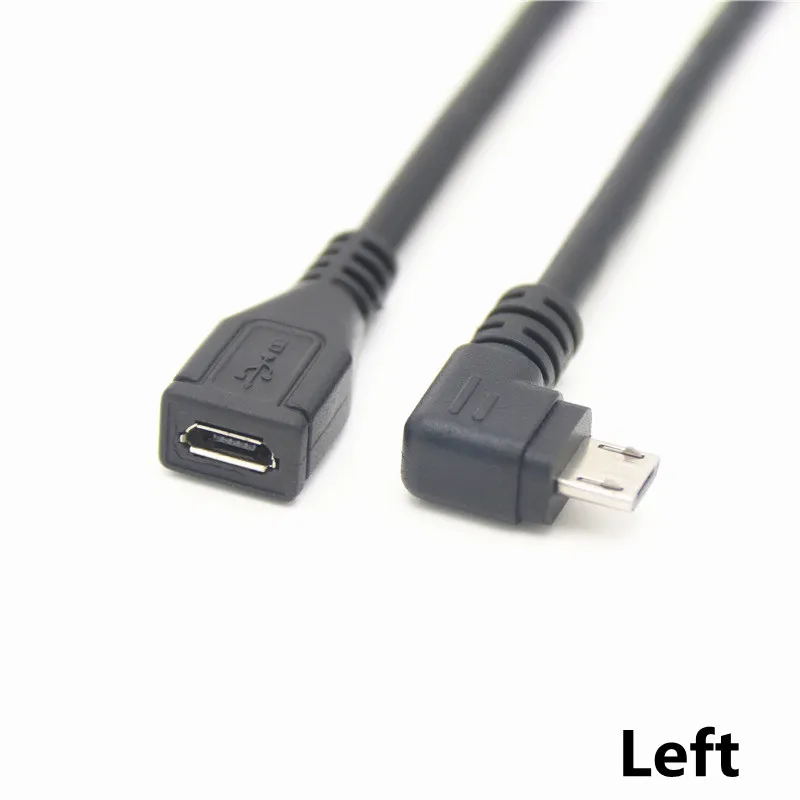 Micro USB 2.0 5Pin Male to Female M to F Extension connector Adapter Long plug Connector 90 Degree Right & Left Up Down Angled